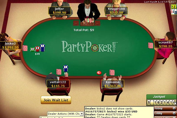 Party Poker Tisch
